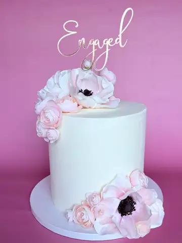 Engagement cake with anemone flowers