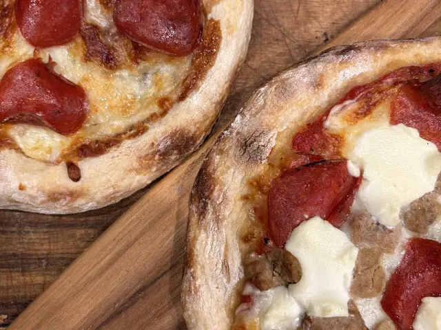 Pizzas made on sourdough crusts